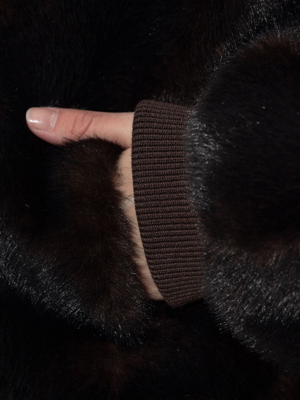 MM6 MAISON MARGIELA Bomber in eco pelliccia marrone 