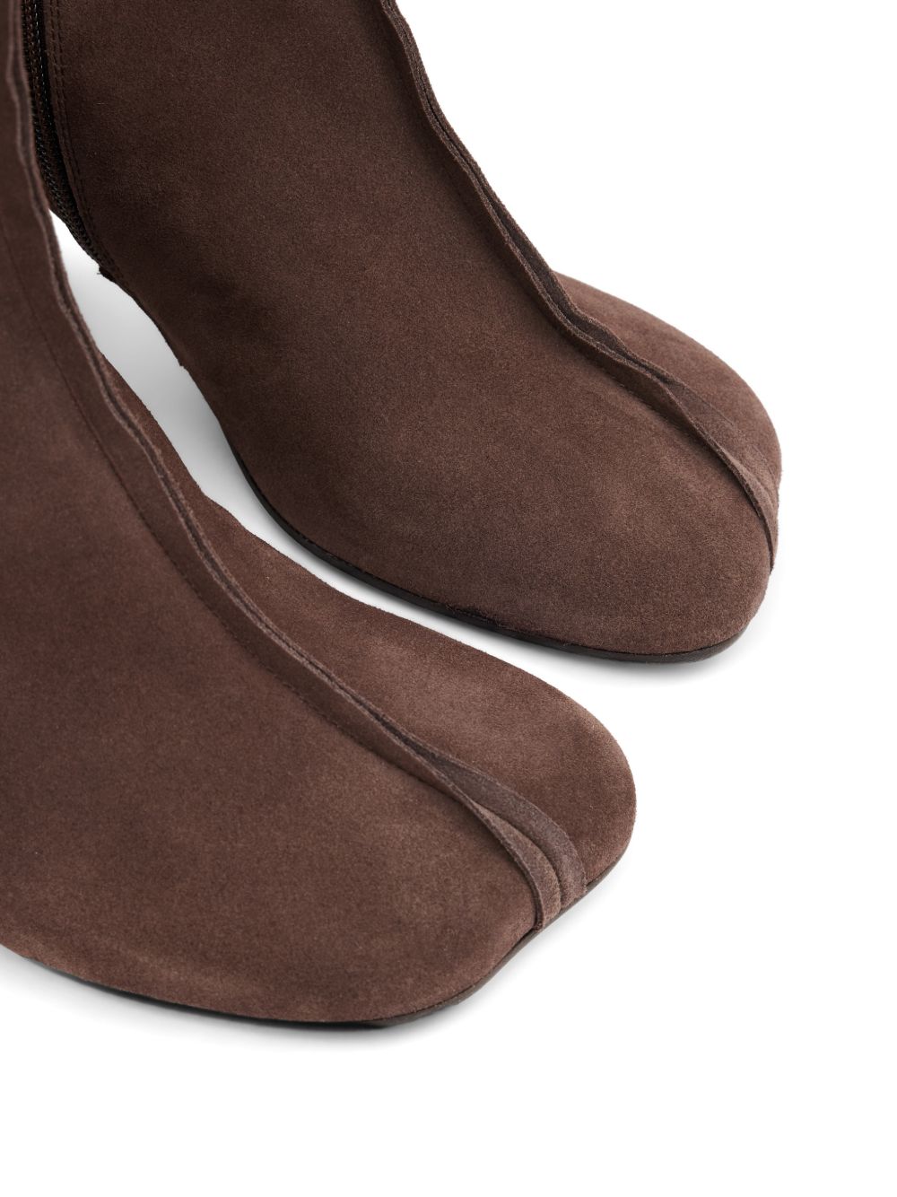 MM6 MAISON MARGIELA Stivali in pelle marrone scuro con punta squadrata 