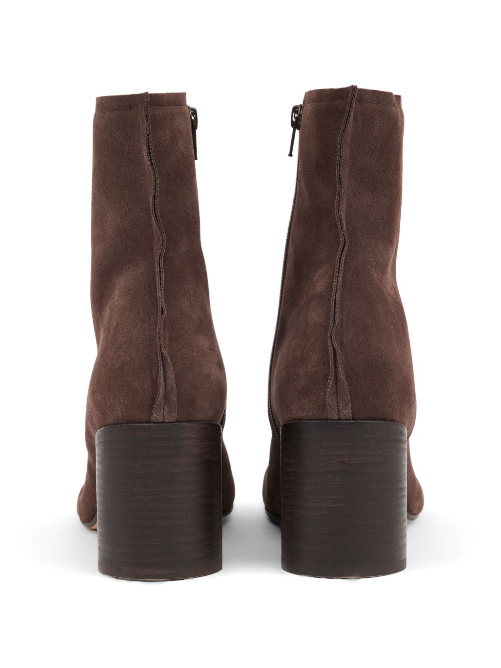 MM6 MAISON MARGIELA Stivali in pelle marrone scuro con punta squadrata 