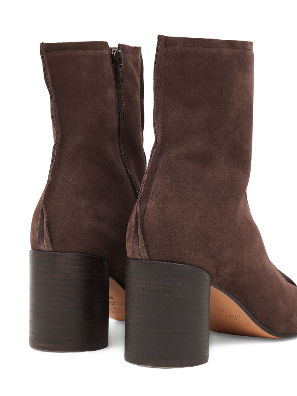 MM6 MAISON MARGIELA Stivali in pelle marrone scuro con punta squadrata 
