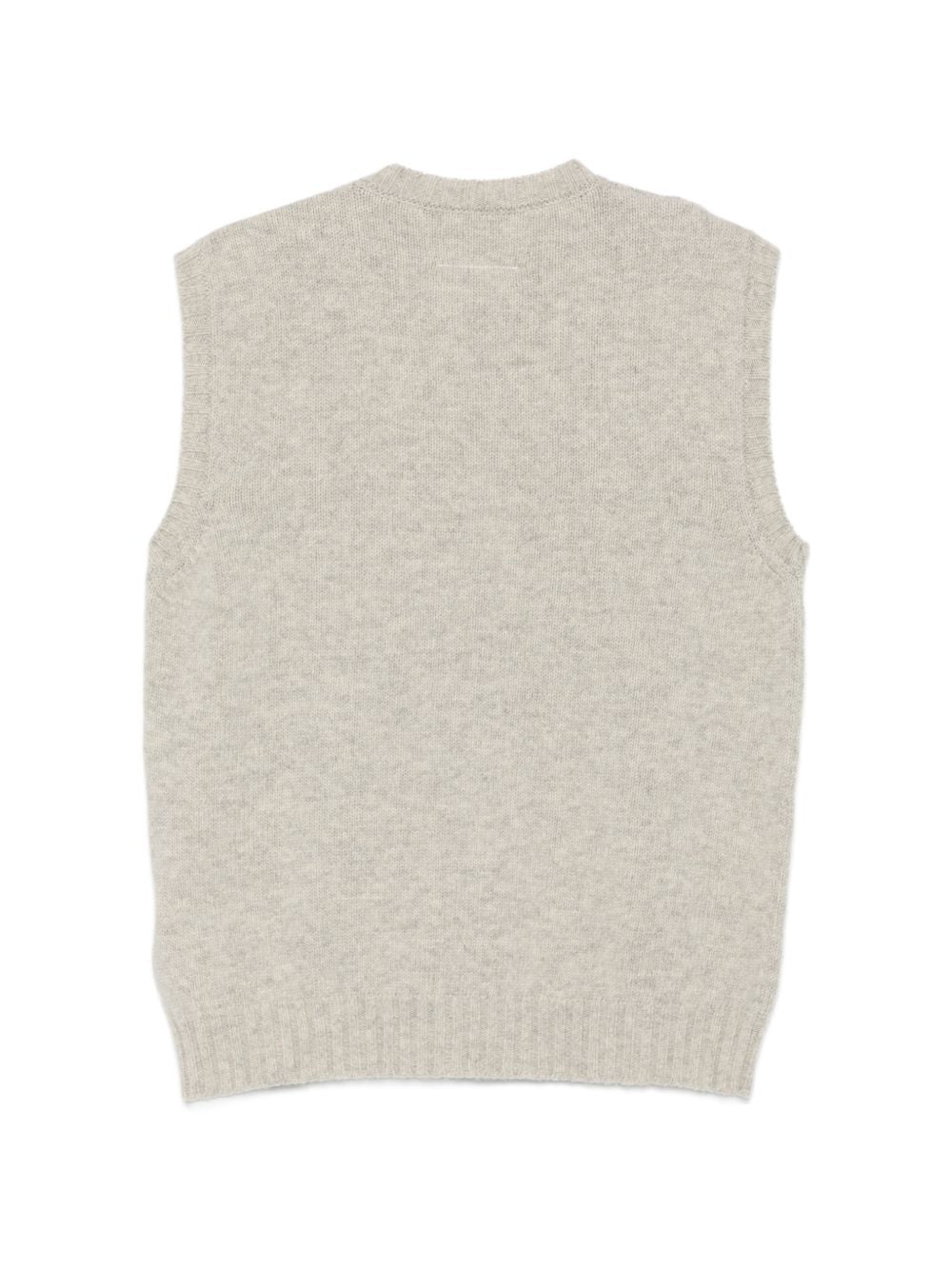 MM6 MAISON MARGIELA Gilet grigio girocollo con logo 