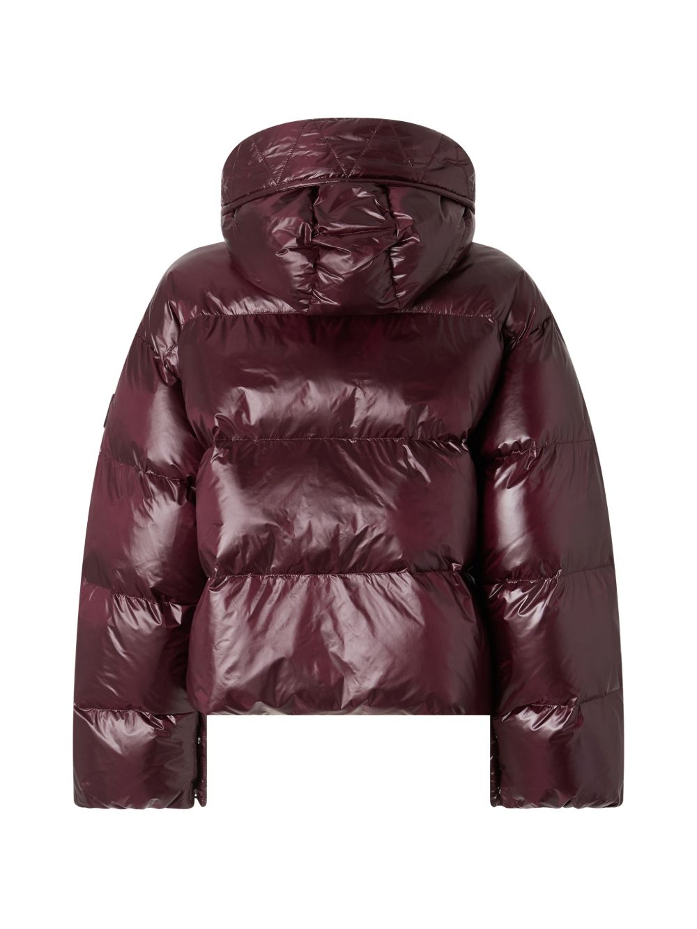 PINKO Piumino Impasto bordeaux lucido con cappuccio 