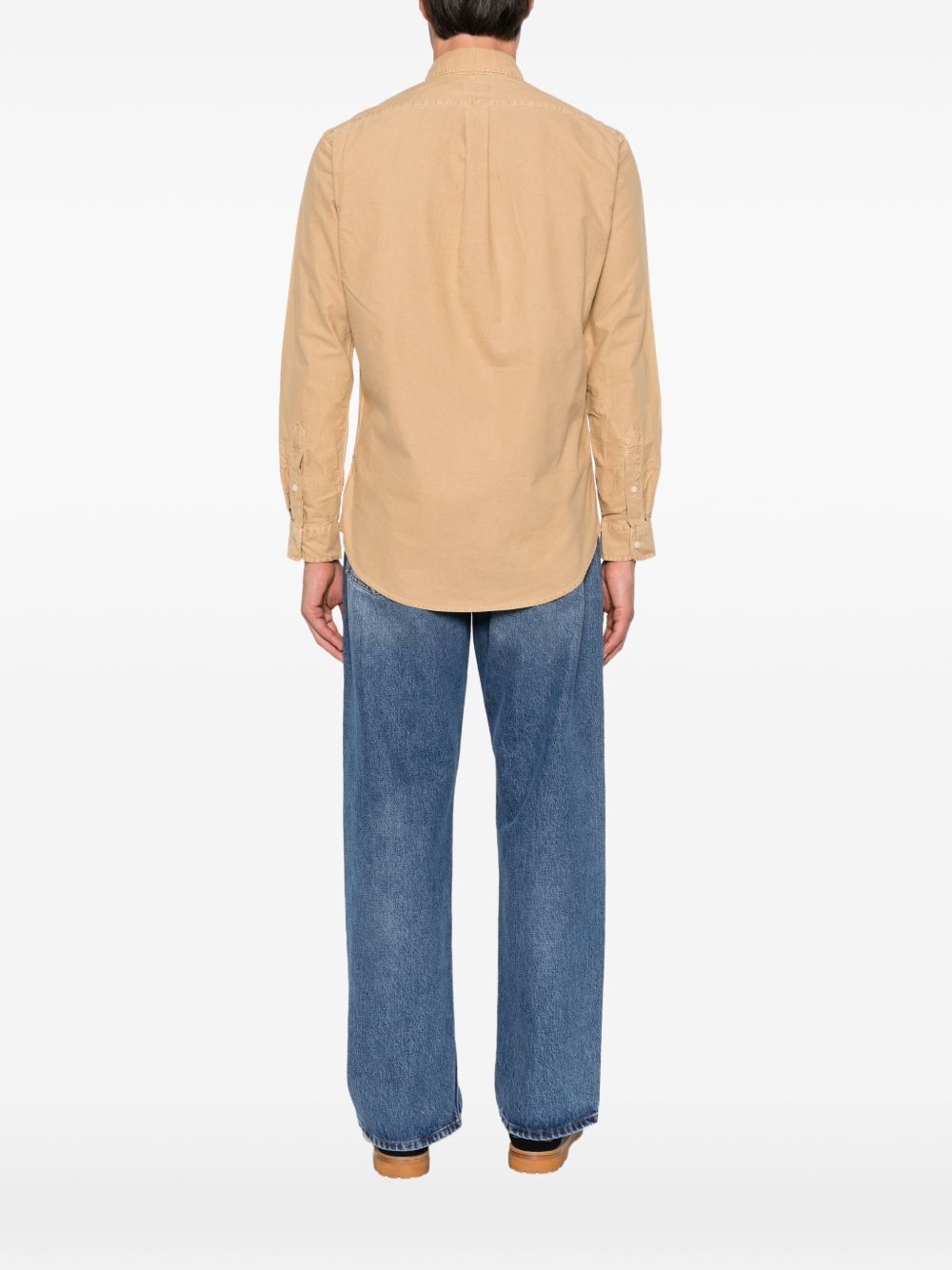 POLO RALPH LAUREN Camicia in cotone color pastello con logo ricamato 
