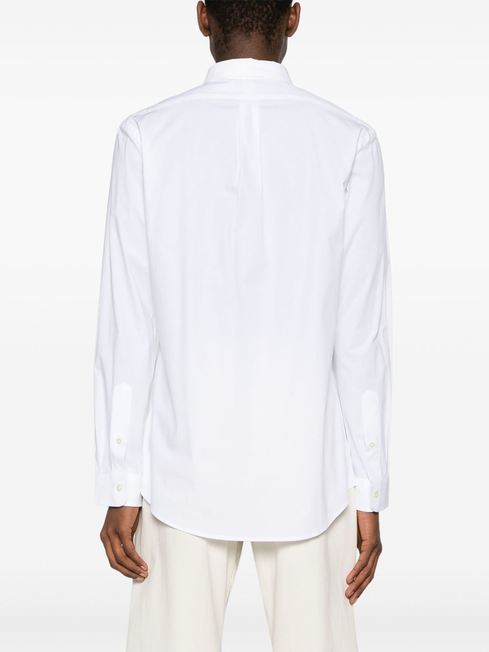 POLO RALPH LAUREN Camicia in cotone bianco con cavallino blu 