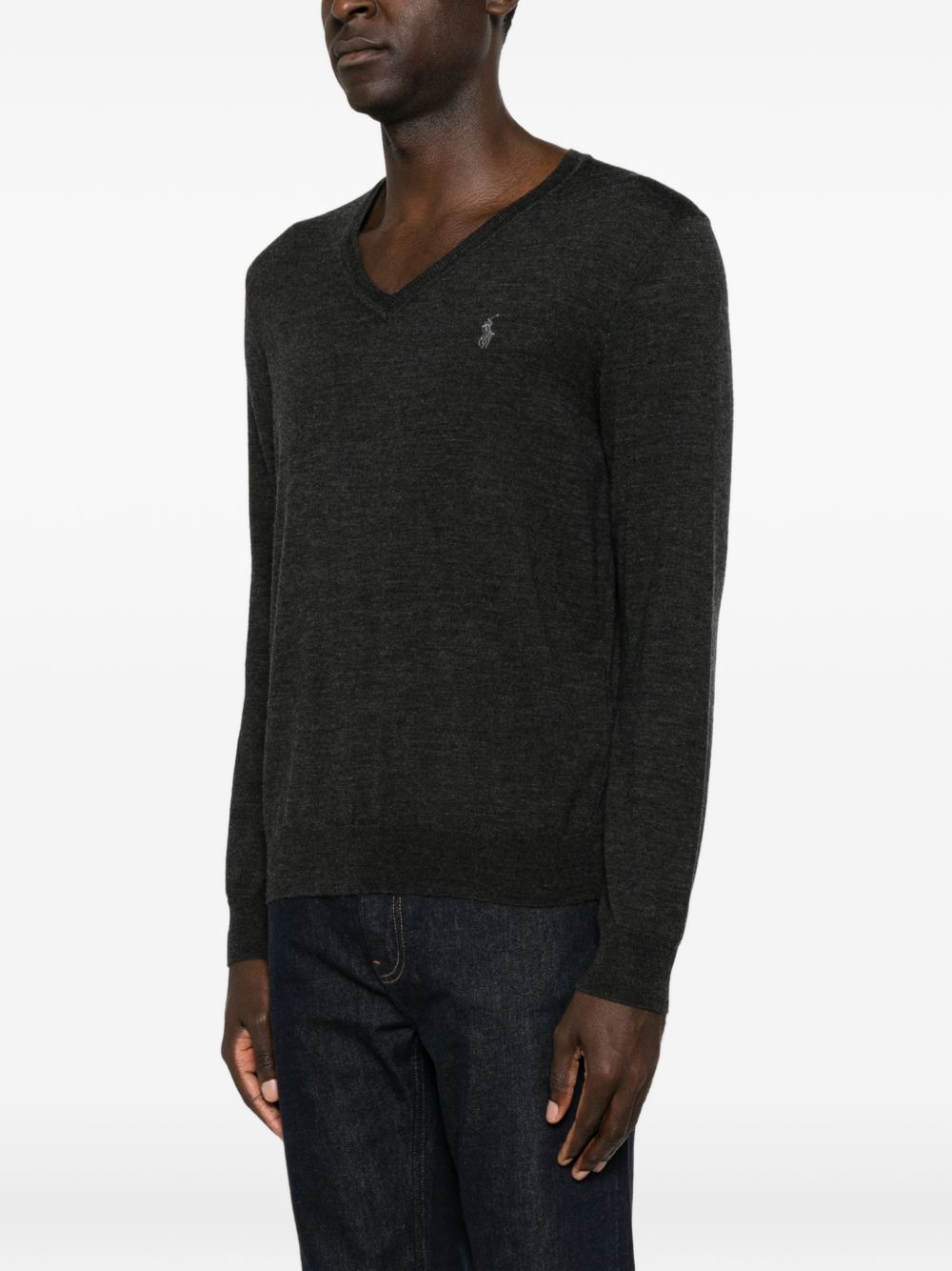 POLO RALPH LAUREN Maglia leggera in lana con scollo a V 