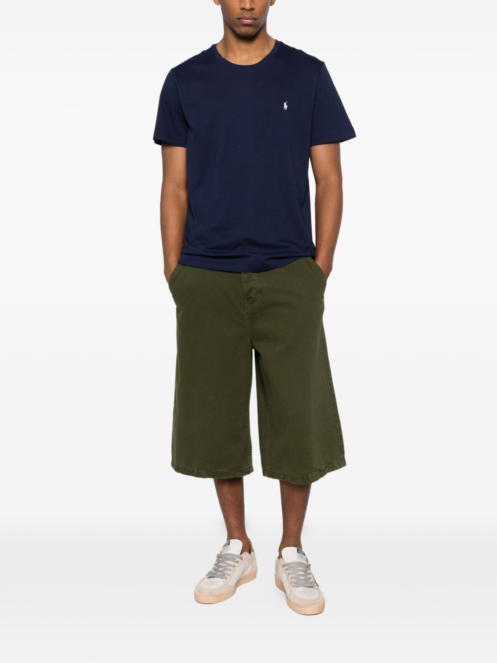 POLO RALPH LAUREN T-shirt blu navy con stampa e logo 
