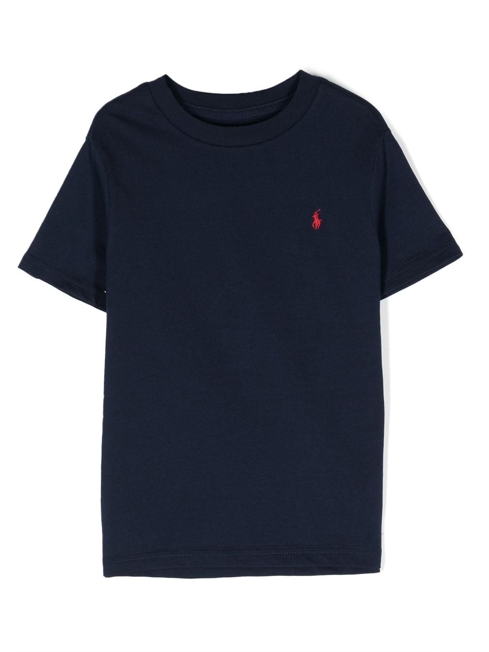 POLO RALPH LAUREN T-shirt in cotone blu con logo ricamato 