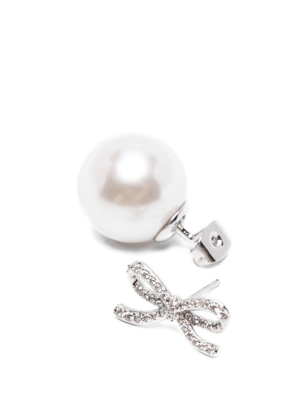 SELF PORTRAIT Orecchini in pelle con fiocchi e strass 