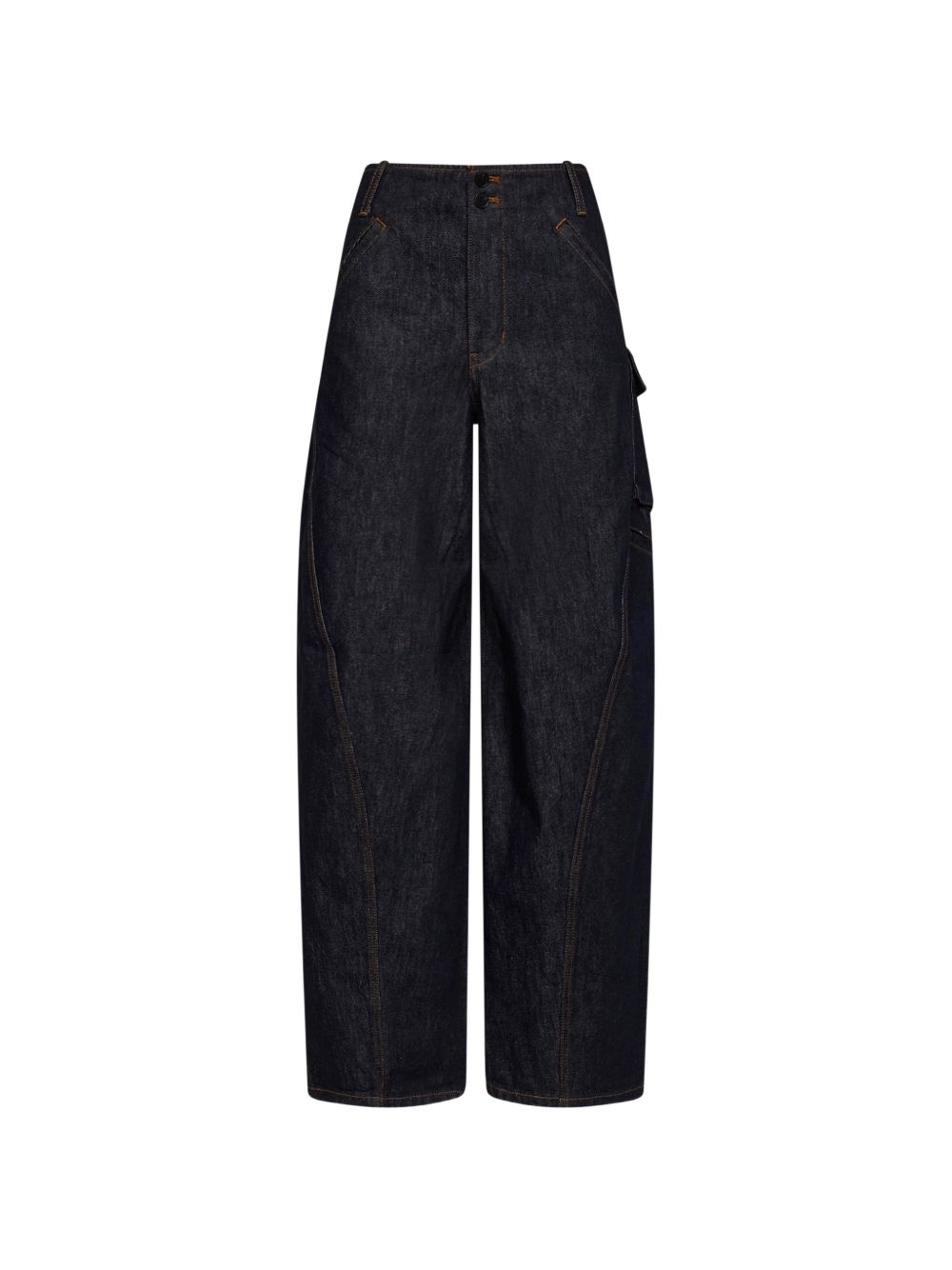 SELF PORTRAIT Barrel jeans blu con tasche laterali 