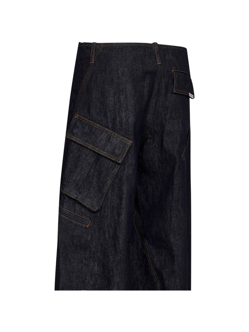 SELF PORTRAIT Barrel jeans blu con tasche laterali 