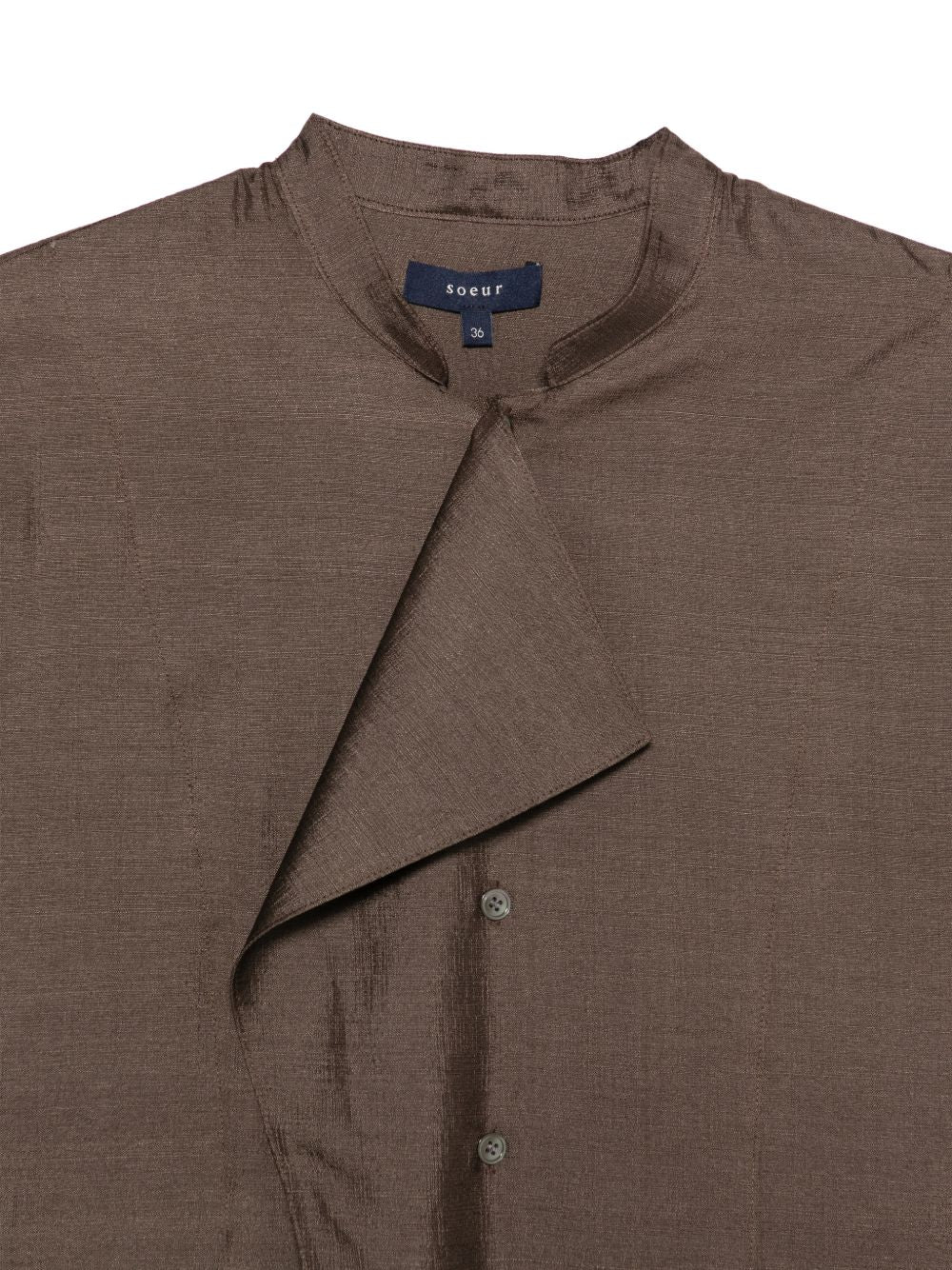SOEUR Camicia Hampton in seta marrone scuro 