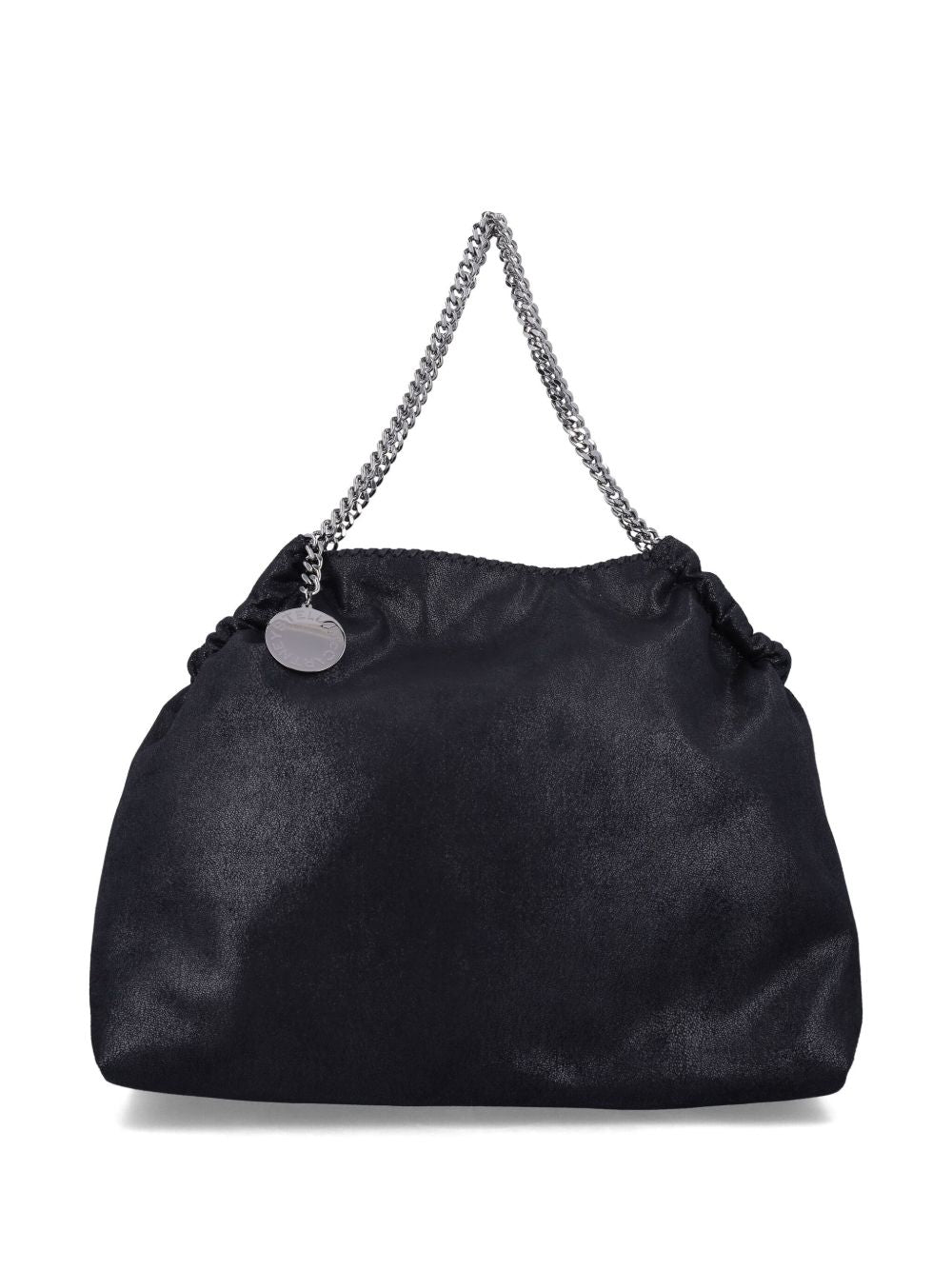 STELLA MCCARTNEY Borsa tote Eco Shaggy Deer nera con catena argentata 