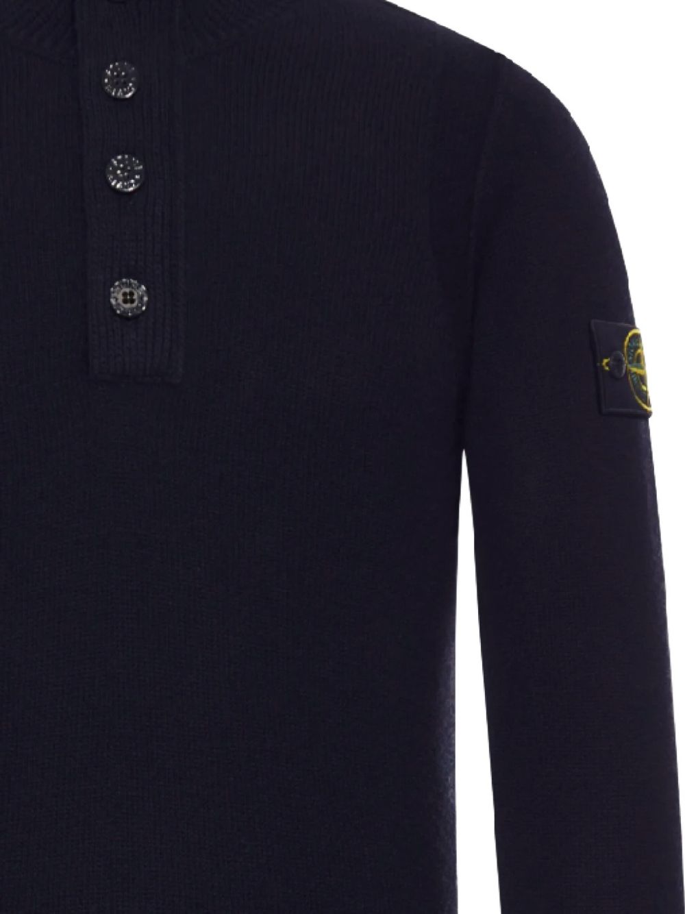 STONE ISLAND Maglia Collo Alto in Lana Blu Navy 