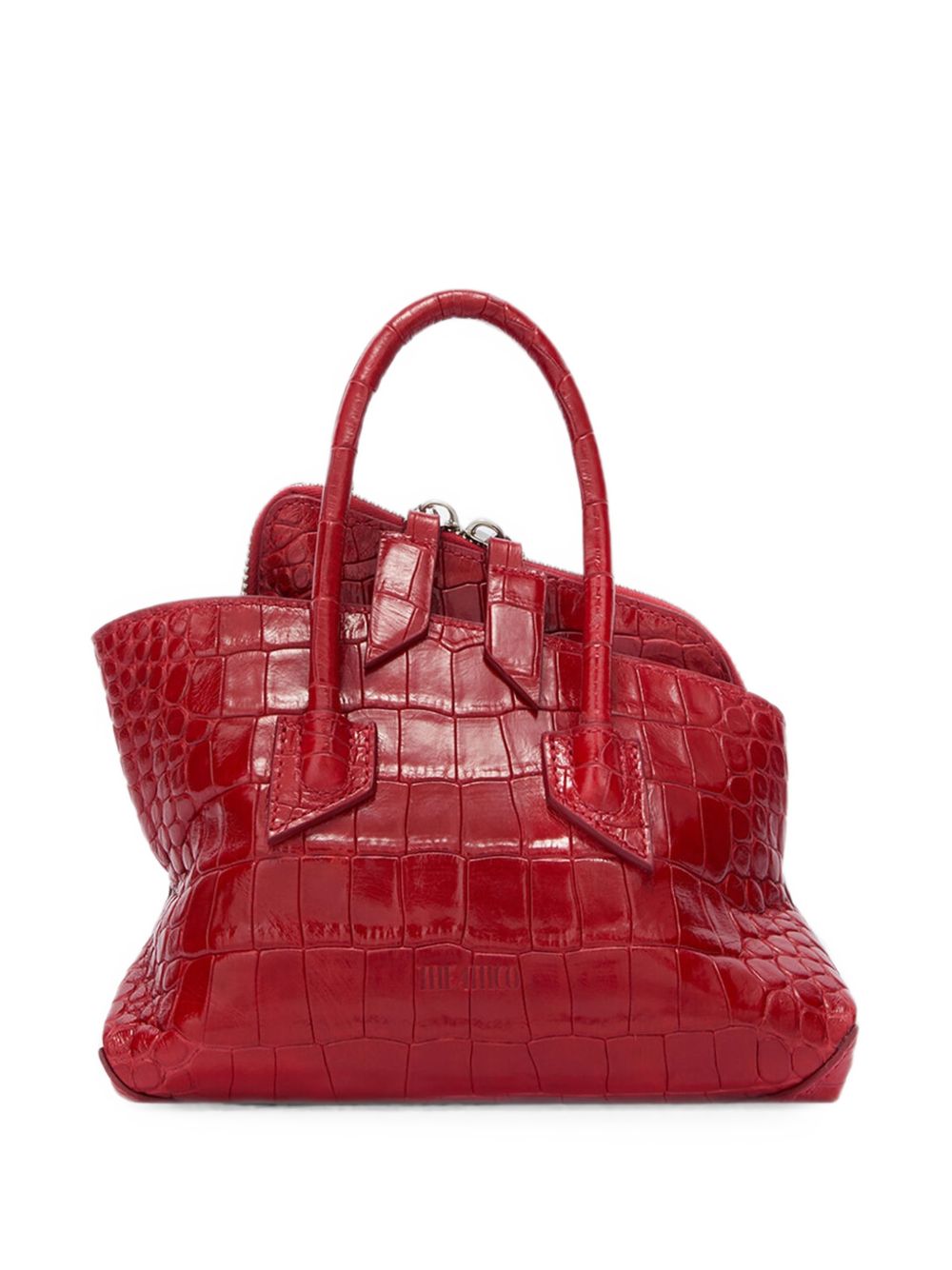 THE ATTICO Borsa a spalla La Passeggiata Mini rossa in pelle effetto cocco 