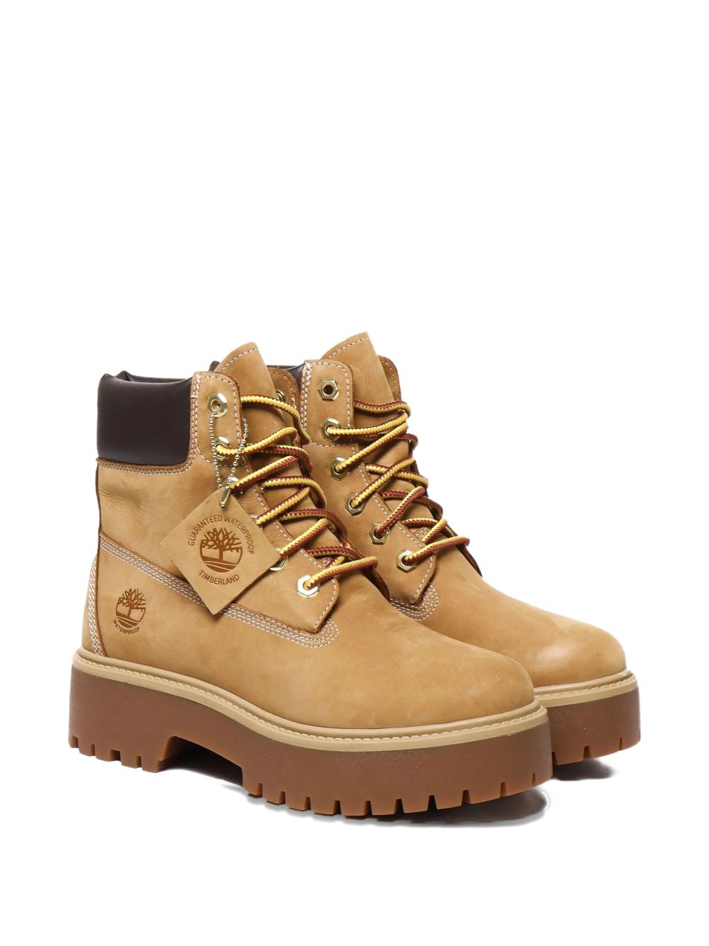 TIMBERLAND Stivaletti marroni chiaro in pelle con imbottitura alla caviglia 