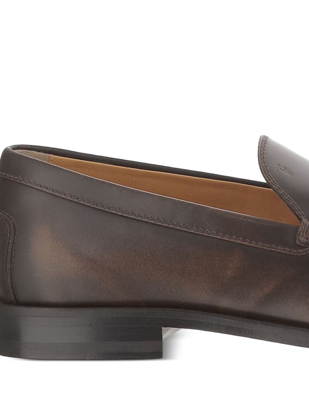 TODS Mocassini in pelle marrone scuro liscia 