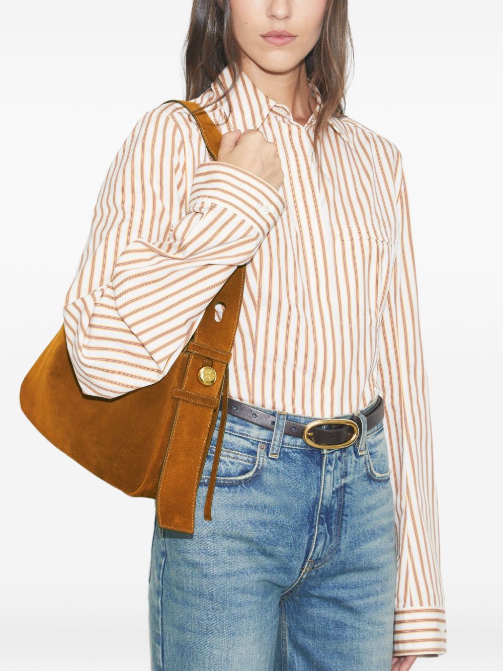 TORY BURCH Borsa a spalla Romy in suede con tracolla regolabile 