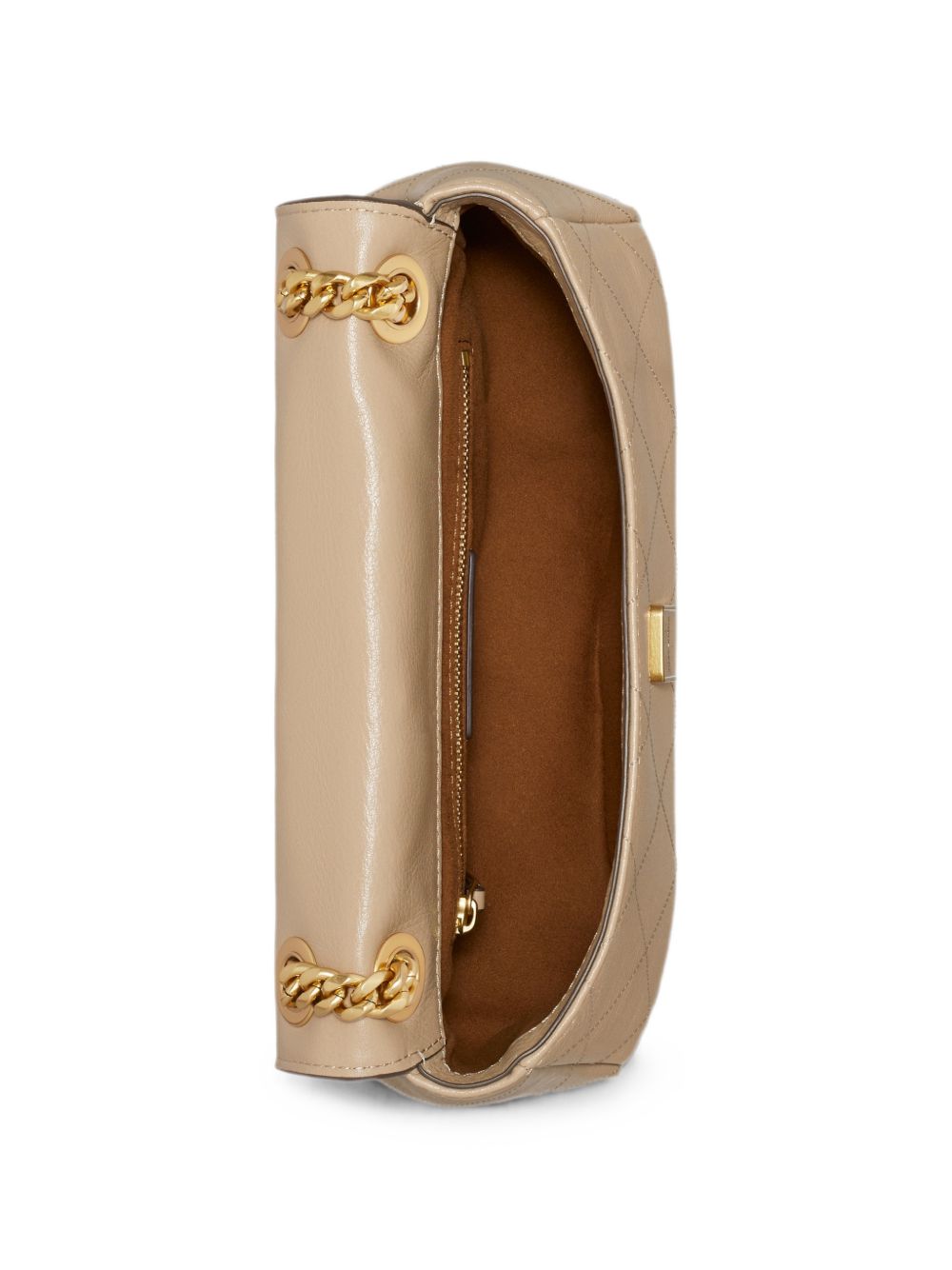 TORY BURCH Borsa a spalla piccola Charlie matelassé in pelle martellata 