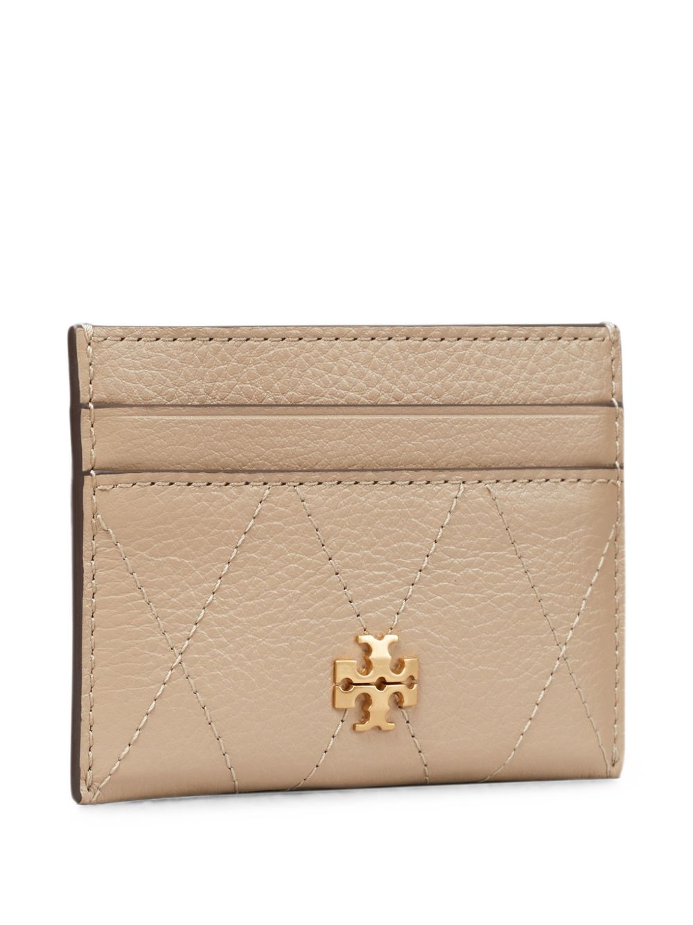 TORY BURCH Portacarte Charlie in pelle con logo dorato 