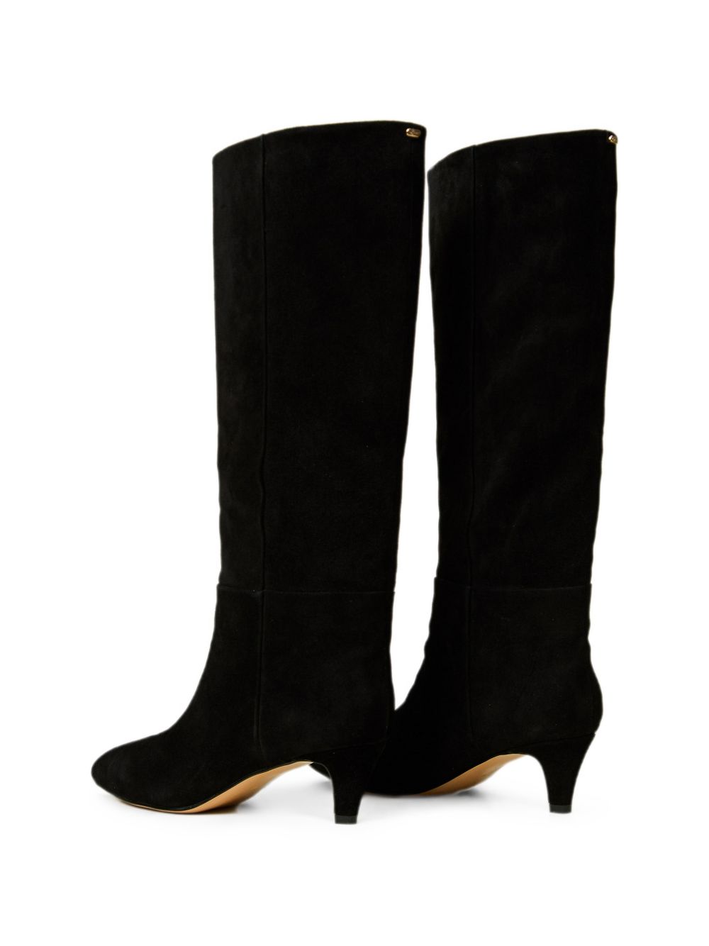 TWINSET Stivale alto nero in suede ecopelle con tacco e punta stondata 