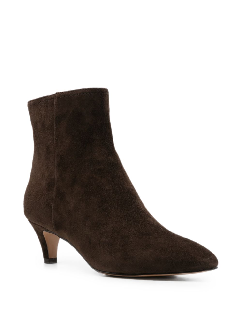TWINSET Stivaletti marroni in suede ecopelle con tacco e punta stondata 