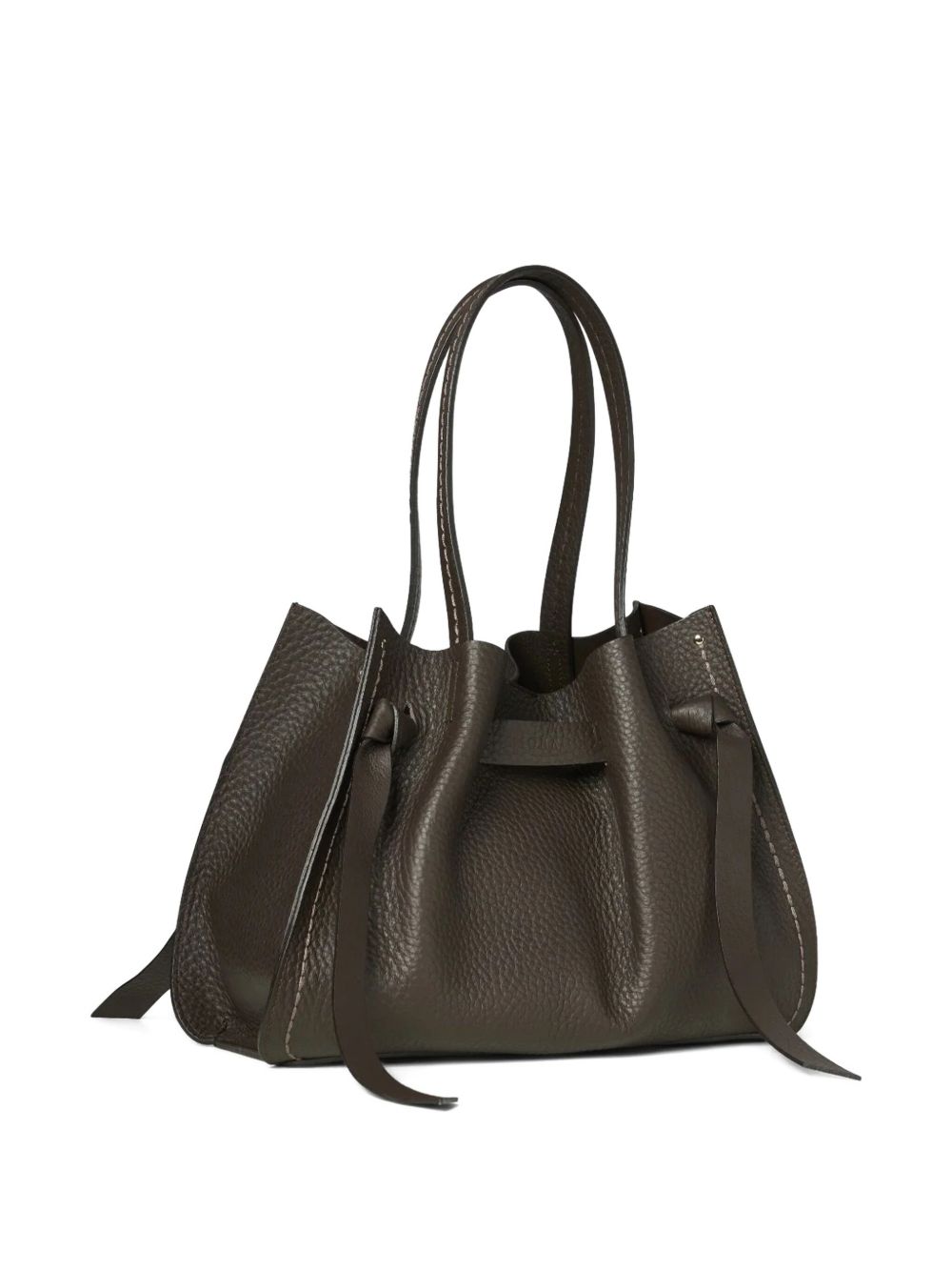 VISONA Borsa QUEEN MORO in pelle marrone 