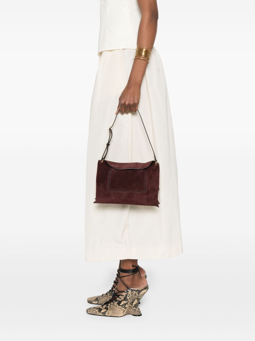 WANDLER Borsa a tracolla Penelope in suede marrone 