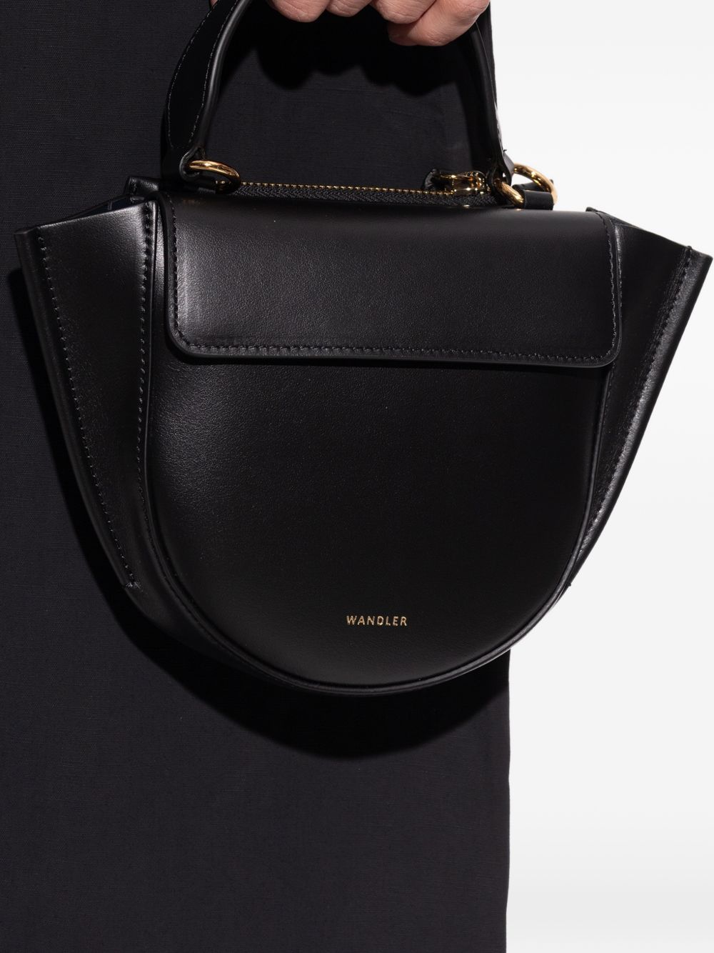 WANDLER Borsa Hortensia Piccola in pelle nera 