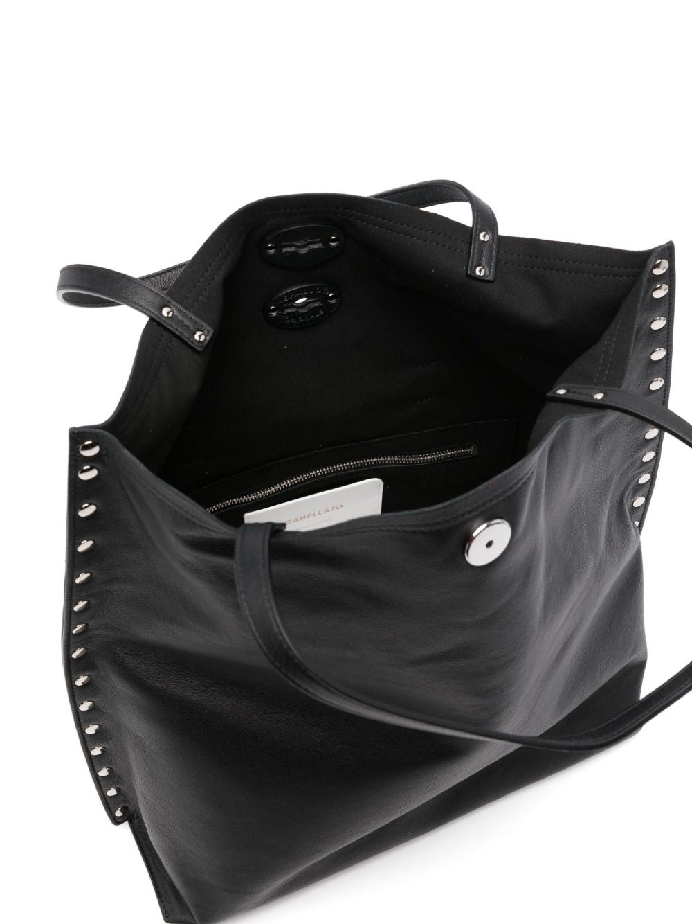 ZANELLATO Borsa tote A'spasso Medium in pelle nera lavagna 
