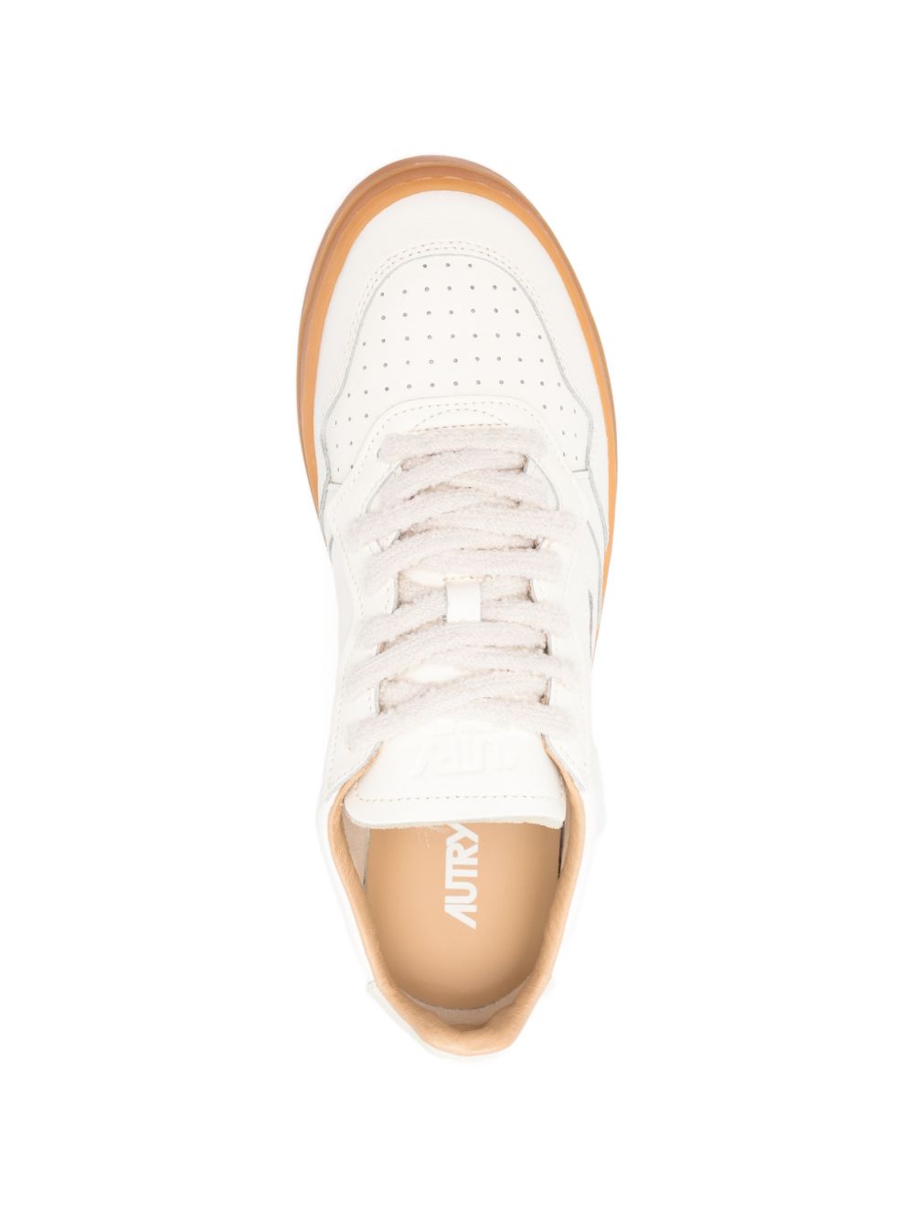 AUTRY Sneakers Medalist bianche con suola marrone 