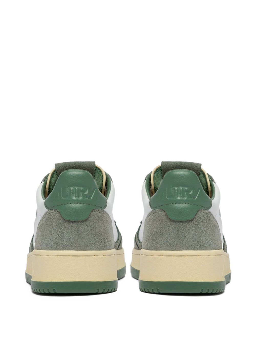 AUTRY Sneakers Medalist bianche e verdi in pelle 