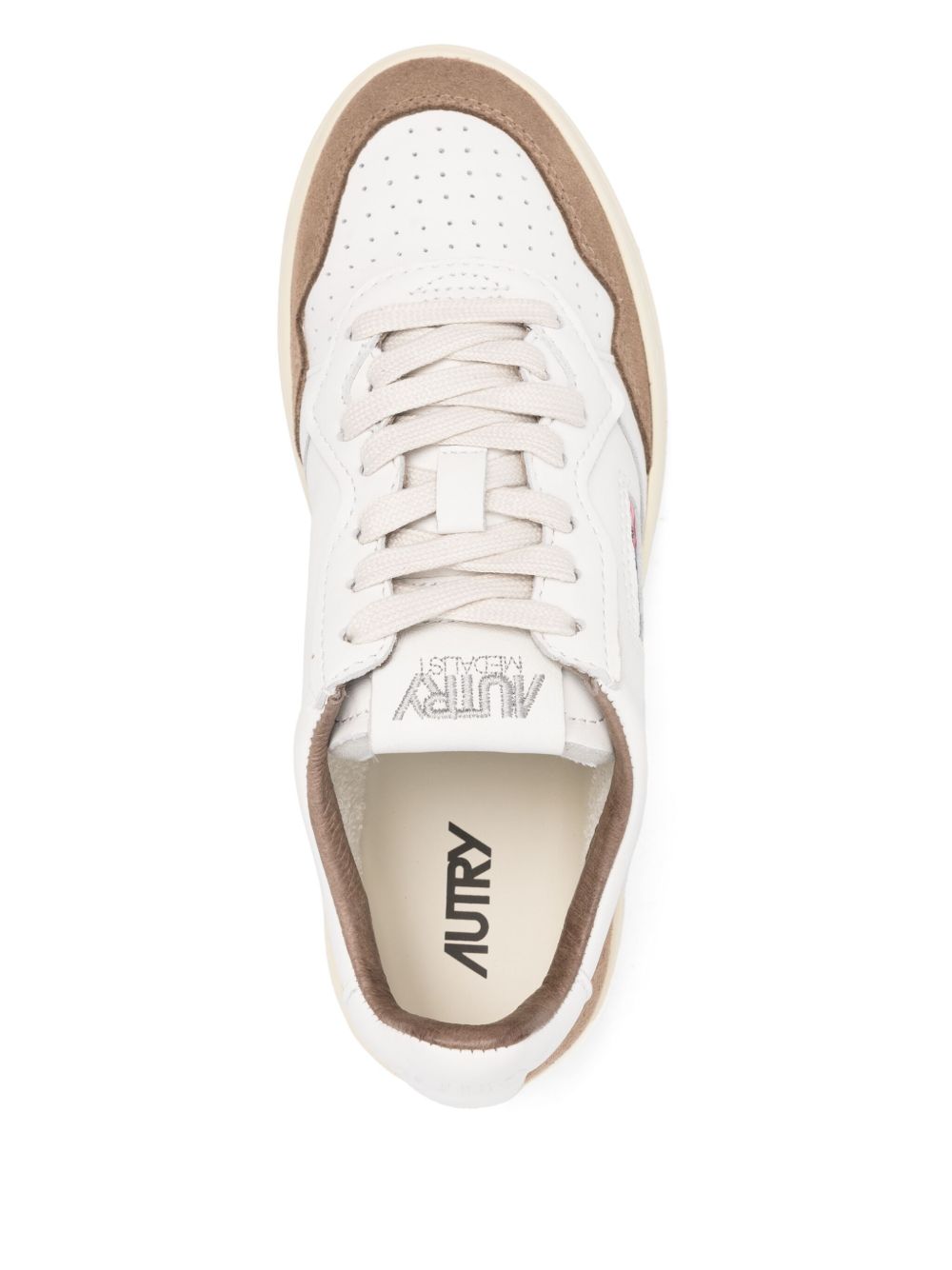 AUTRY Sneakers 'Medalist' in pelle bianca e camoscio marrone 