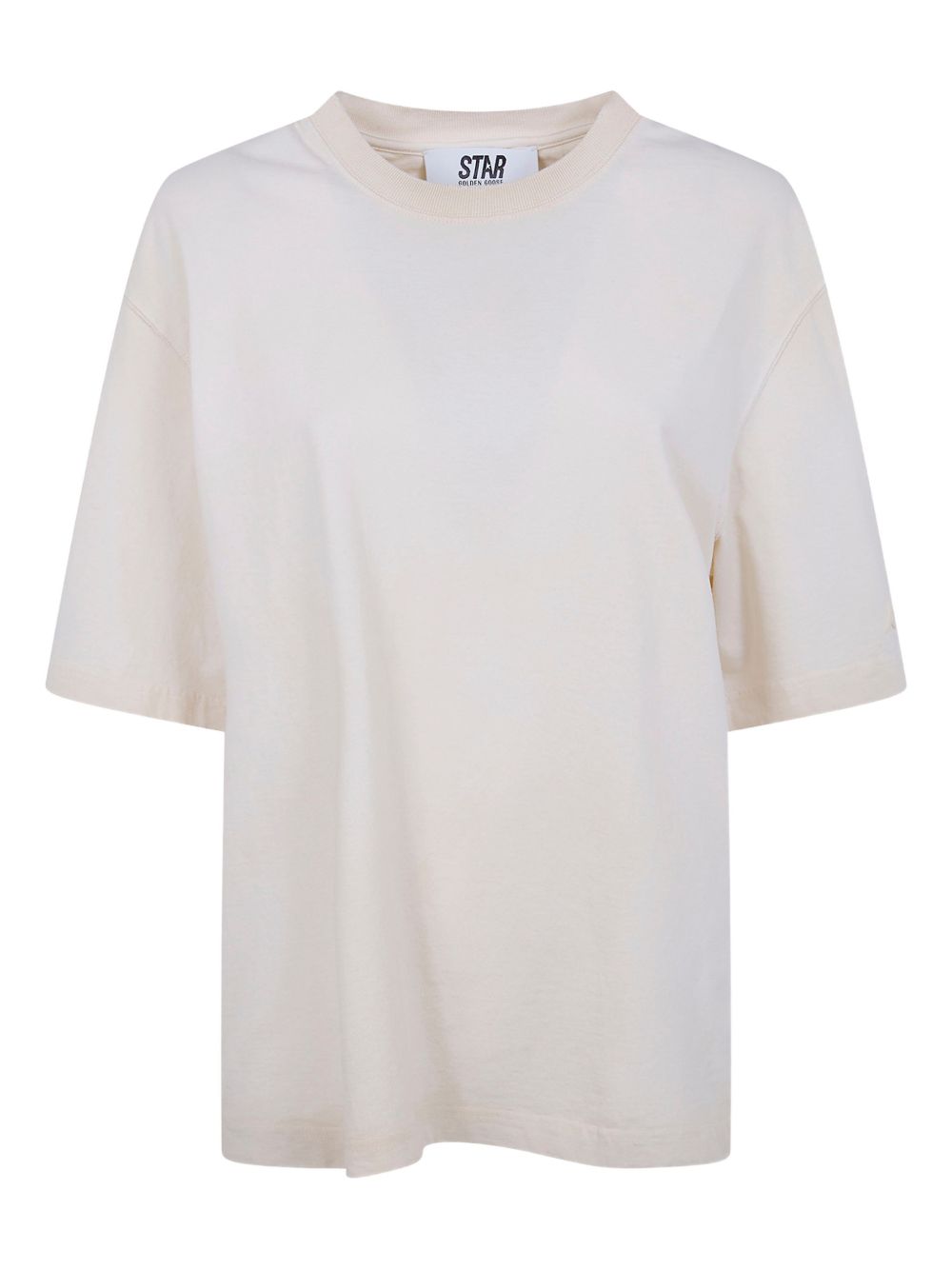 GOLDEN GOOSE T-shirt in cotone avorio a maniche corte 