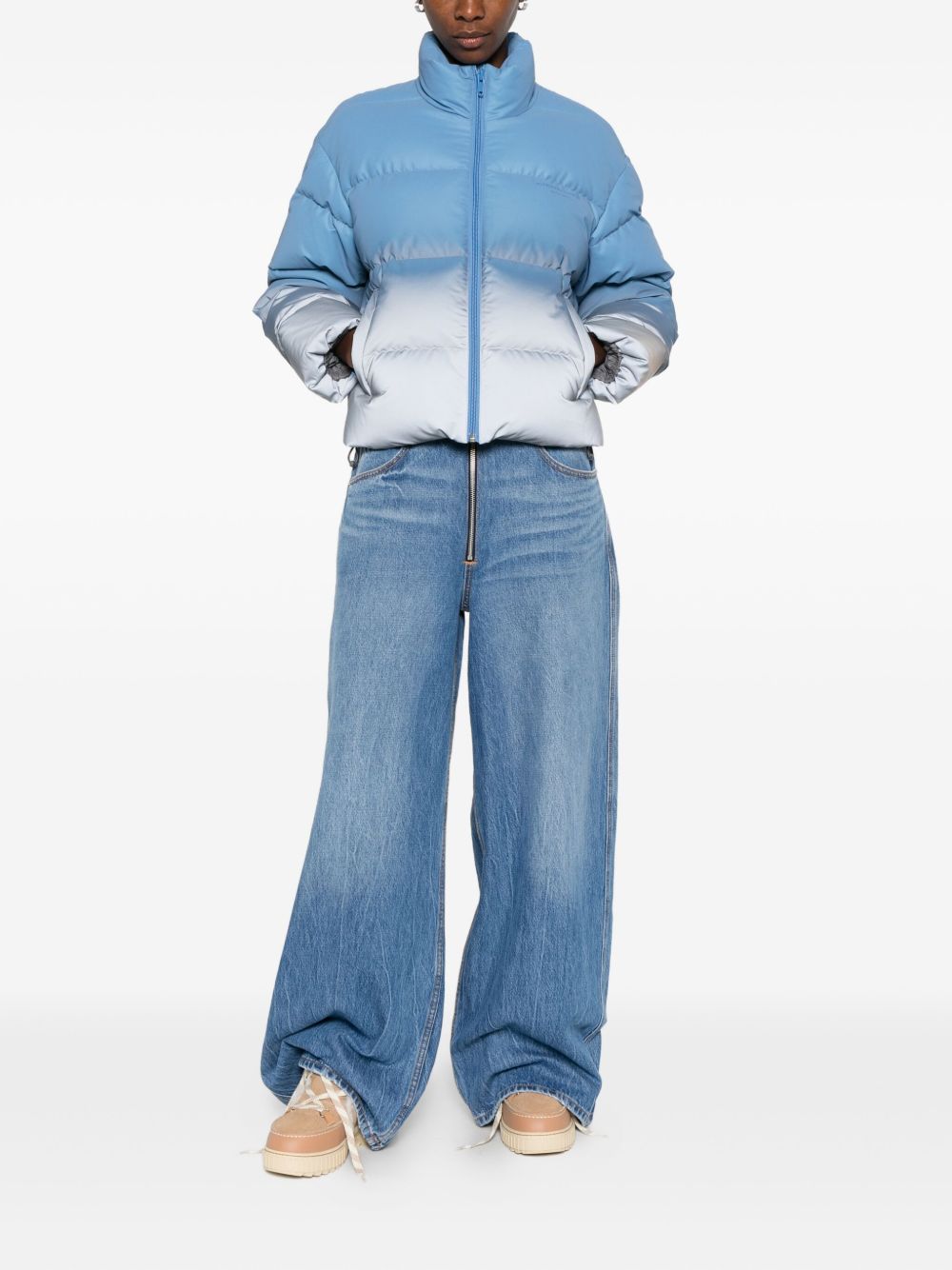 ALEXANDER WANG Jeans con zip a gamba ampia 