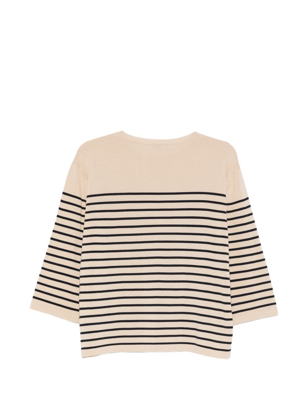 ASPESI Maglia a righe in cotone beige e blu 