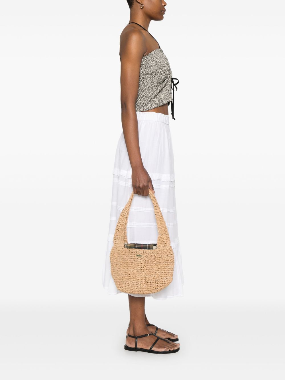 BARBOUR Borsa a spalla Lily in rafia beige 