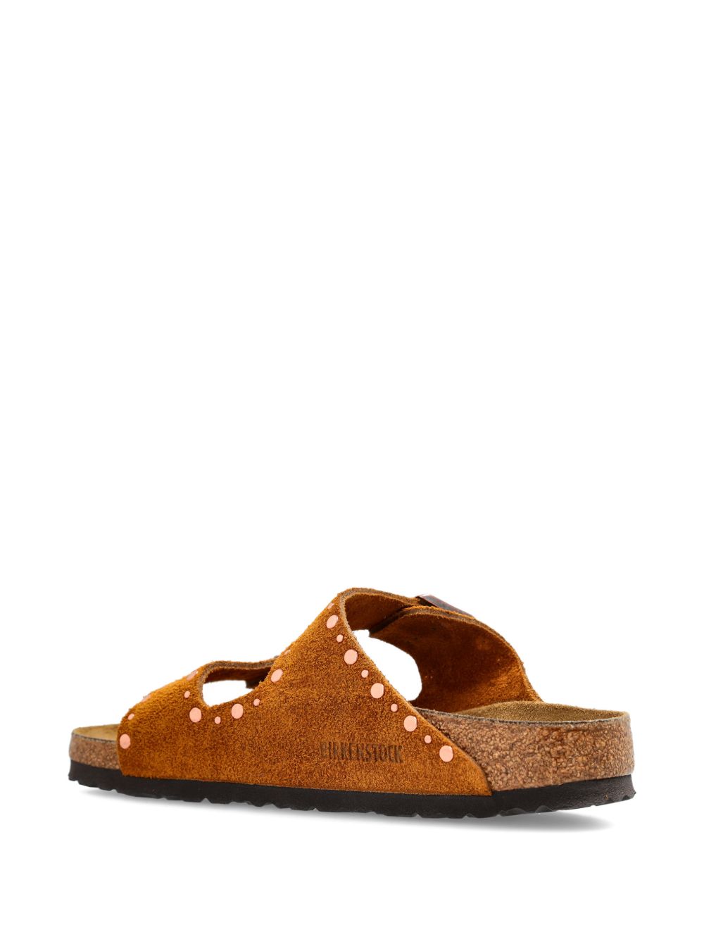 BIRKENSTOCK Ciabatte Arizona in pelle scamosciata marrone con borchiette 