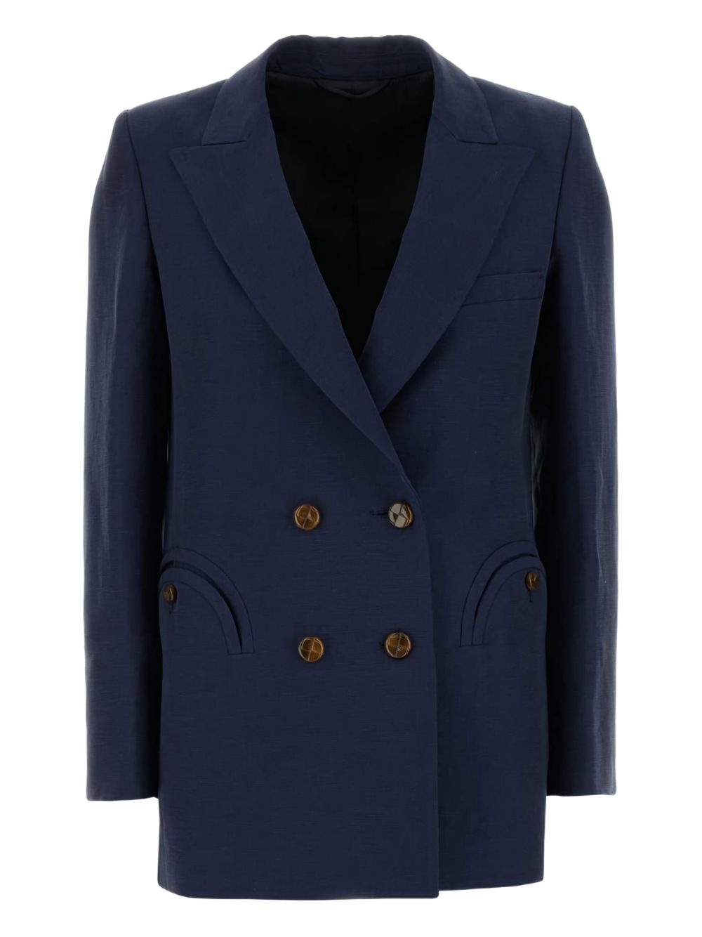 BLAZE Blazer doppiopetto Savannah in seta e lino blu 