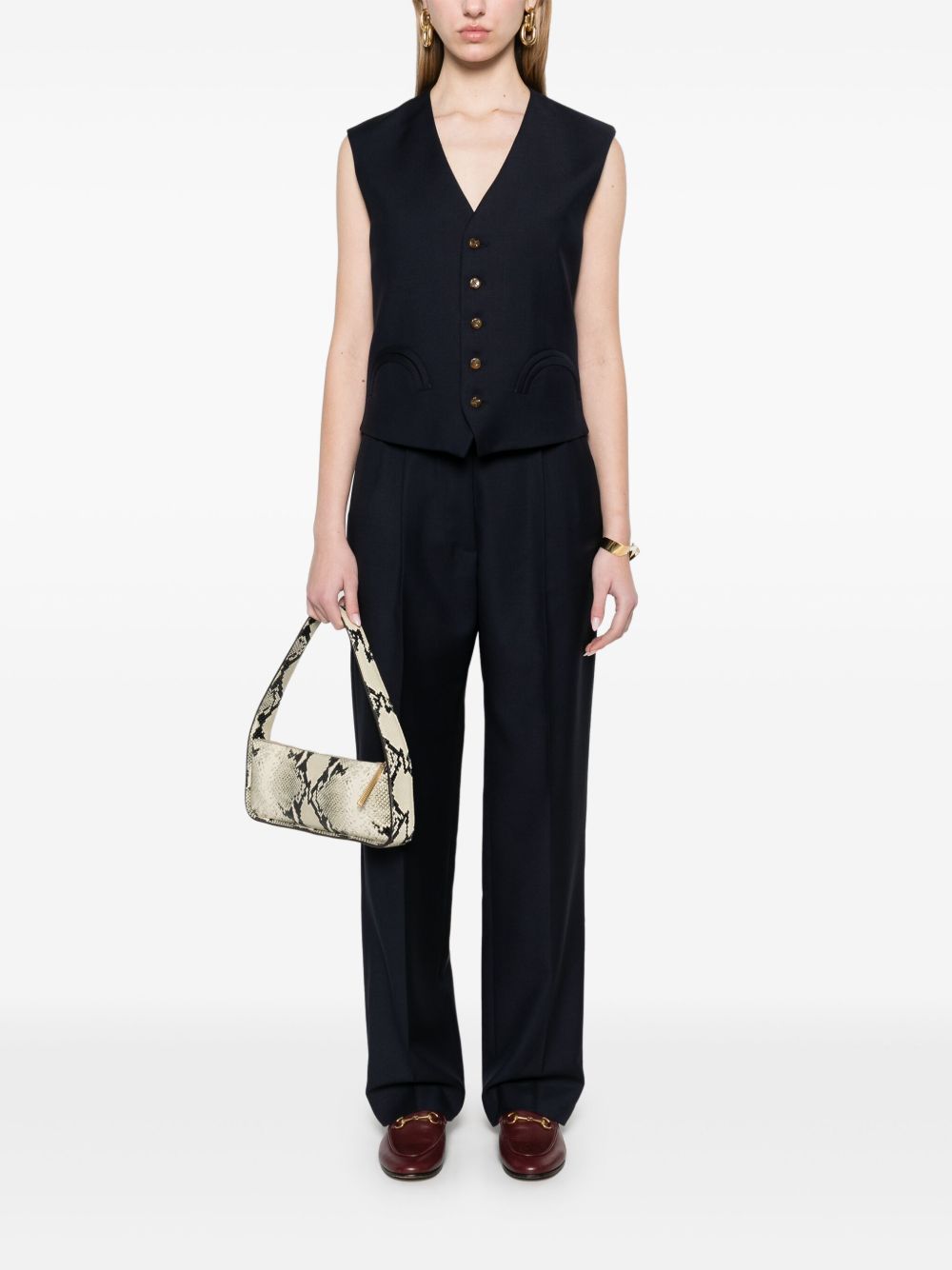 BLAZE Gilet sartoriale Feral First Class in lana e mohair blu 