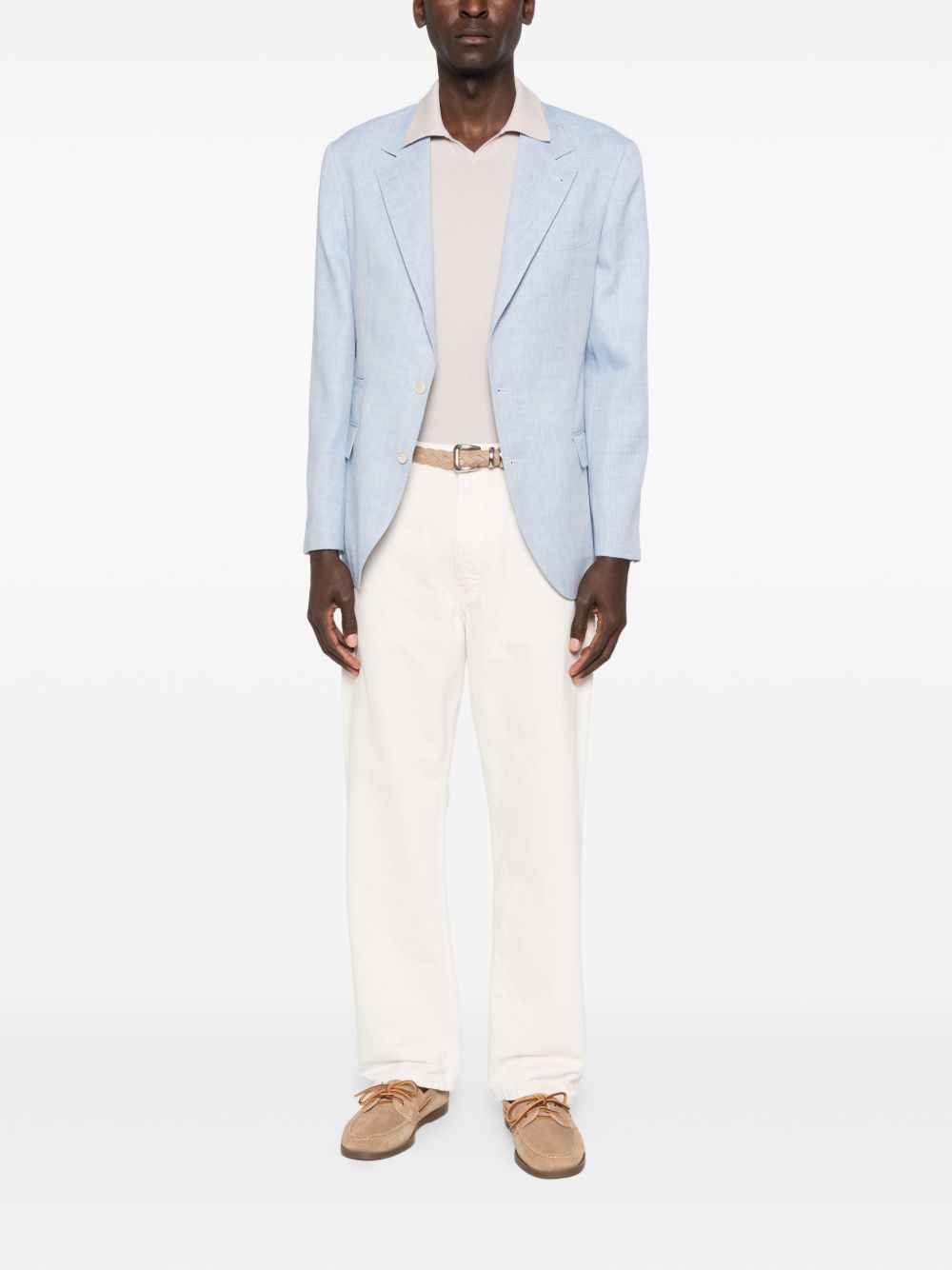 BRUNELLO CUCINELLI Polo in morbido cotone beige 