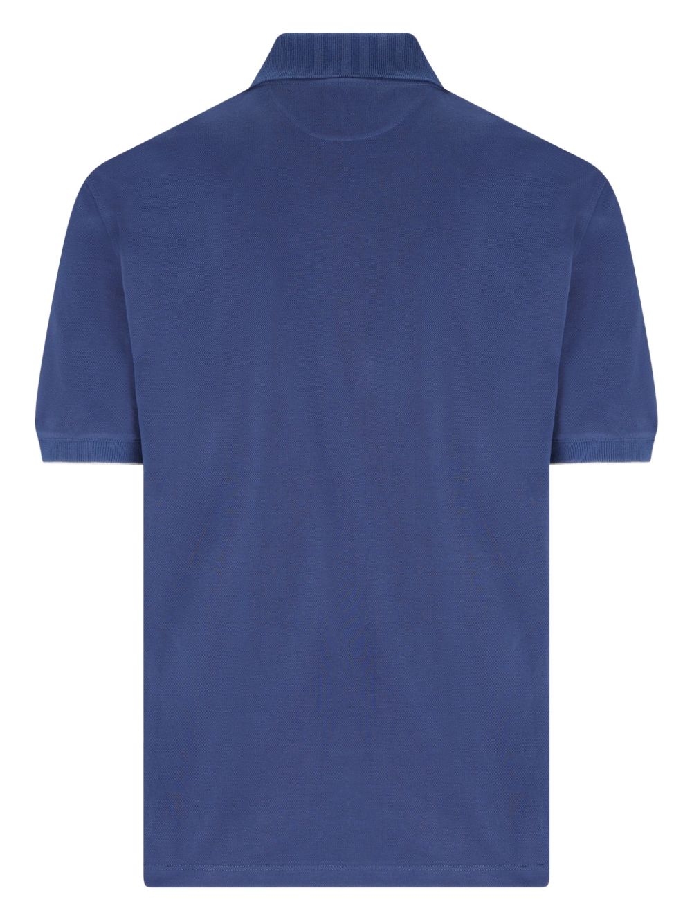 BRUNELLO CUCINELLI Polo in cotone blu con logo ricamo sul petto 