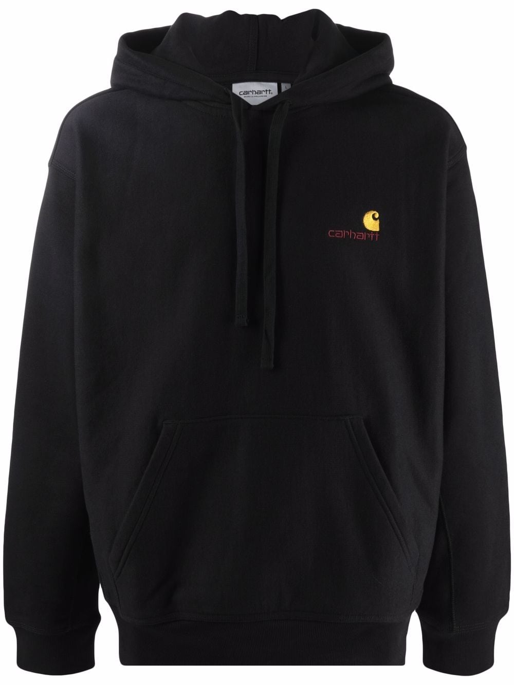 CARHARTT WIP Felpa in cotone  nero con logo ricamato frontale 