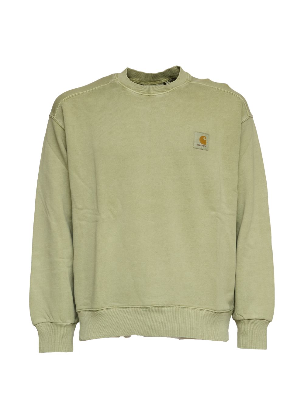 CARHARTT WIP Felpa girocollo in cotone verde con logo 