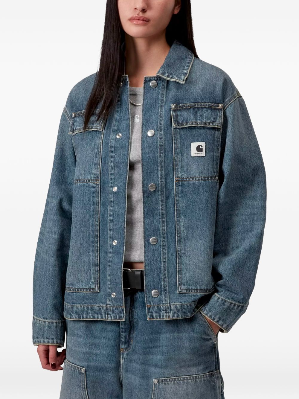 CARHARTT WIP Giacca in denim con tasche e logo 