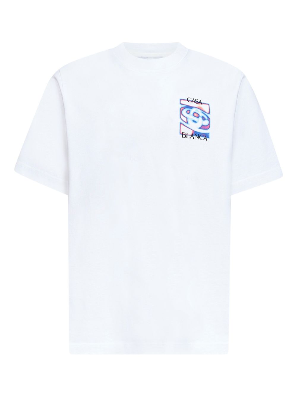 CASABLANCA T-shirt con stampa logo in cotone bianco 