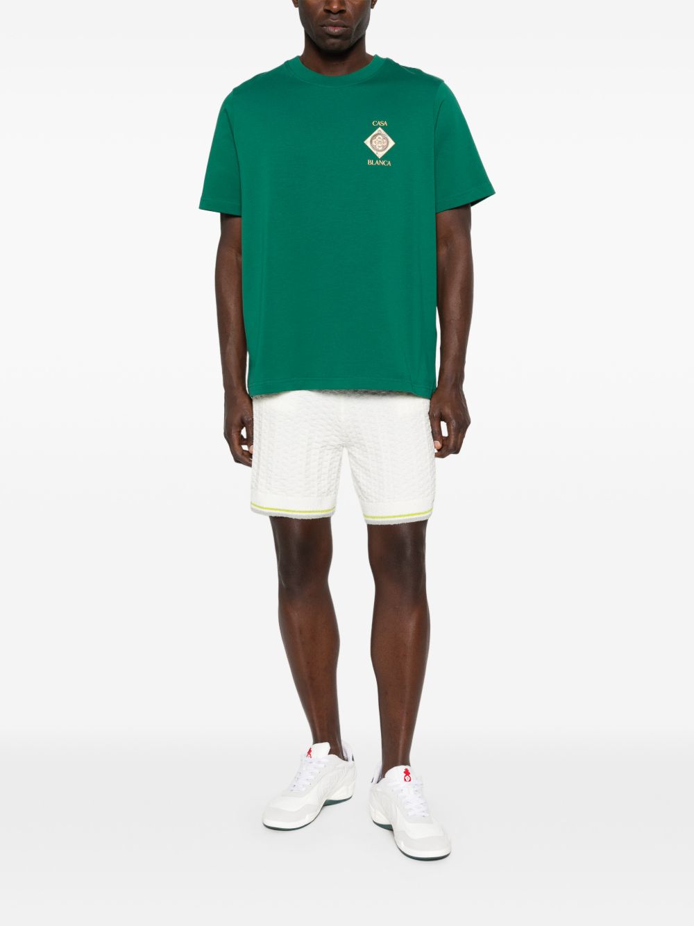 CASABLANCA T-shirt verde con stampa grafica 