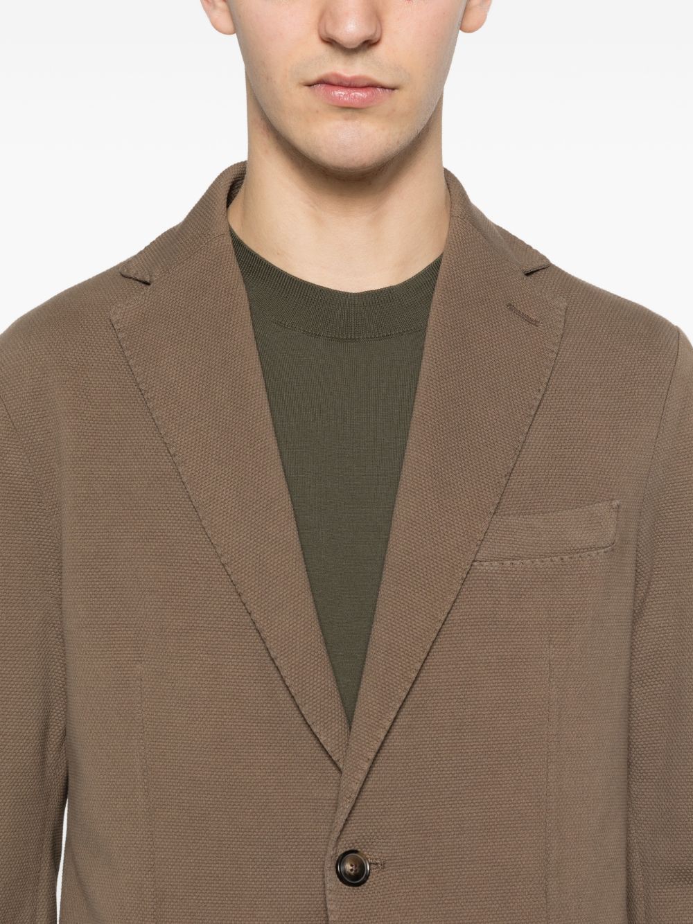 CIRCOLO 1901 Giacca marrone in cotone con tasche a toppa e revers classici 