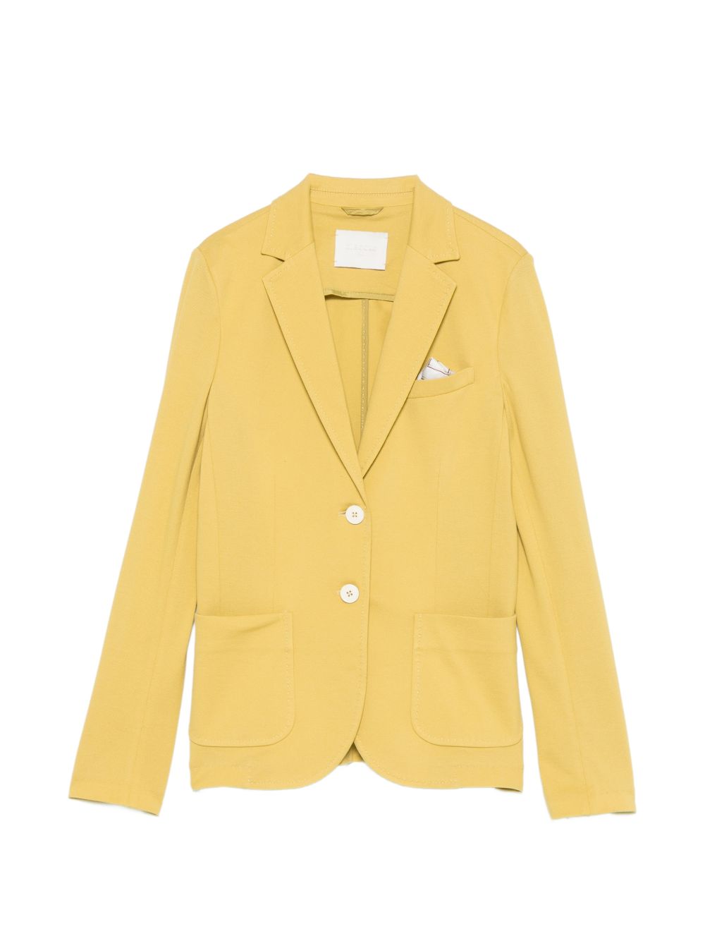 CIRCOLO 1901 Blazer monopetto in cotone elasticizzato giallo 