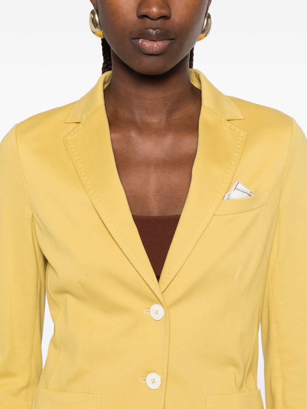 CIRCOLO 1901 Blazer monopetto in cotone elasticizzato giallo 