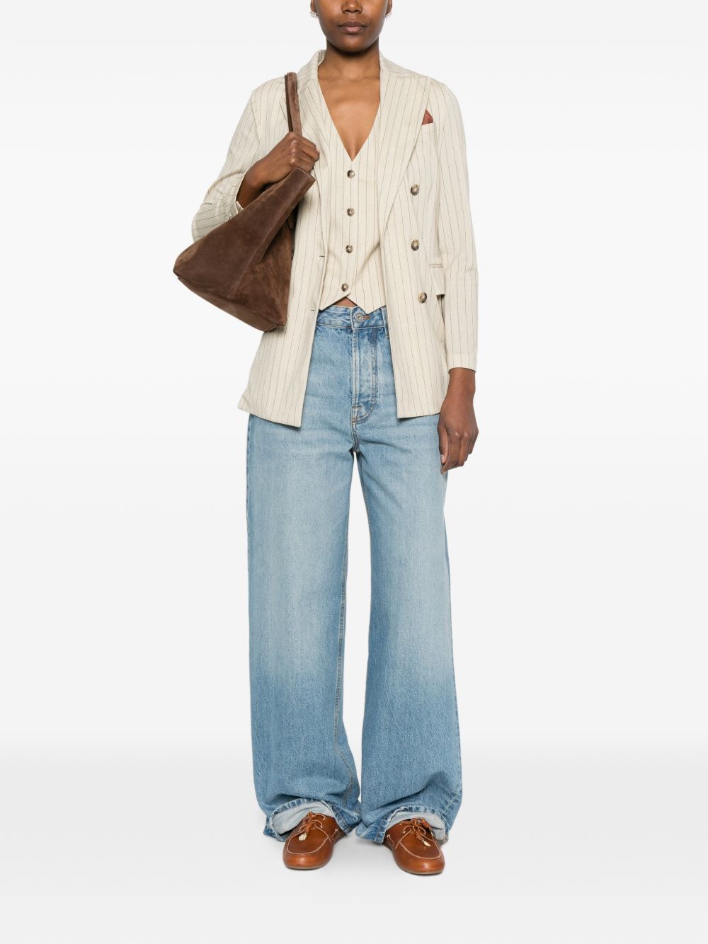 CIRCOLO 1901 Gilet beige gessato chiaro 